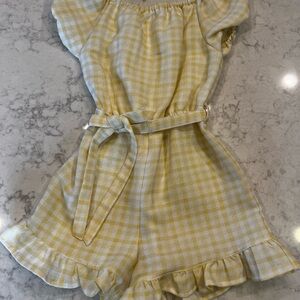 GB Girls Yellow Checkered Romper